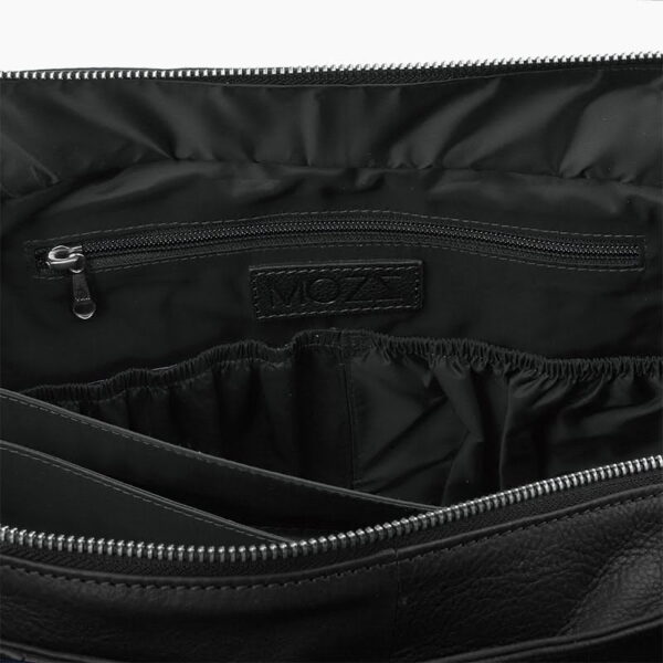 Diaper bag black leather