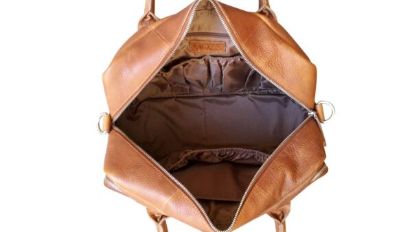 Diaper bag cognac leather