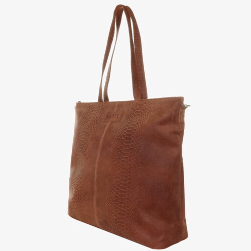 Luiertas cognac snake mom bag