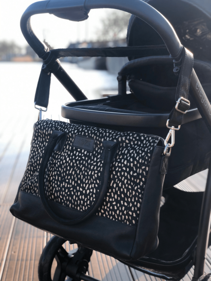 Luiertas zwart dots reverse Mozz Bags